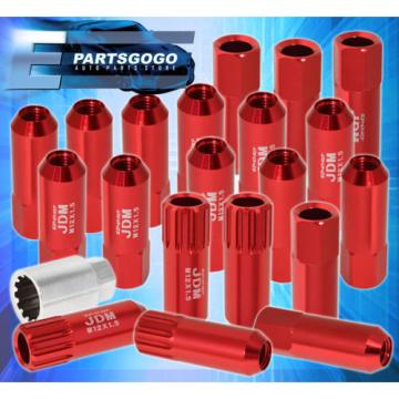 FOR TOYOTA 12x1.5 LOCKING LUG NUTS CAR AUTO 60MM EXTENDED ALUMINUM KIT + KEY RED