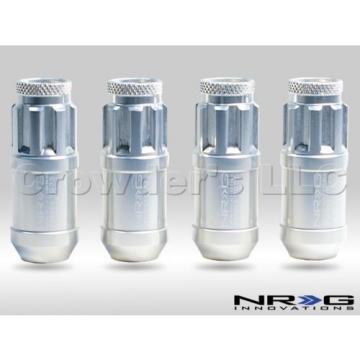 NRG 700 Series Lug Nut Lock Set 4 w/ Dust Caps  Silver M12 x 1.5mm  LN-L70SL