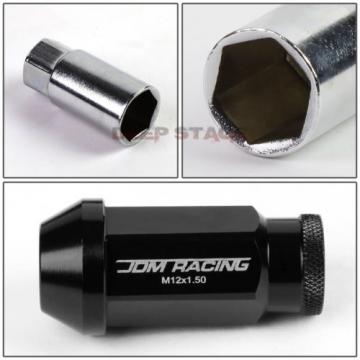 FOR IS250 IS350 GS460 20 PCS M12 X 1.5 ALUMINUM 50MM LUG NUT+ADAPTER KEY BLACK