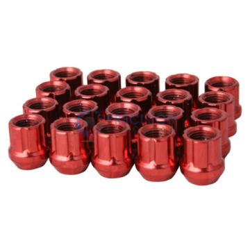 20pc 12x1.5 Spline Lug Nuts w/ Locking Key | Cone Seat | Short Open End | Red