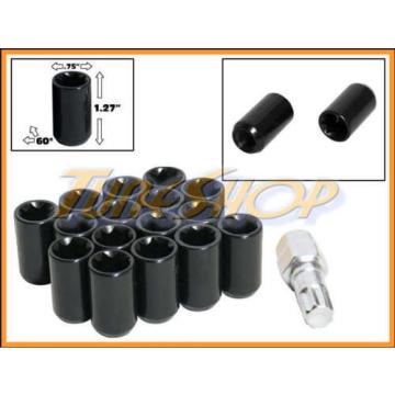 16 TUNER WHEEL LOCK LUG NUTS 8 POINT KEY 12X1.5 12 1.5 ACORN OPEN END BLACK H