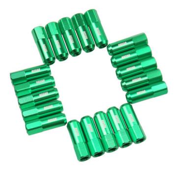 20pc Green 60MM Tuner Wheel Lug Nuts M12x1.5 Aluminum Extended fits Honda Acura#