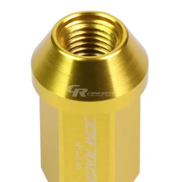 20X RACING RIM ACORN TUNER ALUMINUM WHEEL LOCK LUG NUTS + 1X ADAPTER KEY GOLD