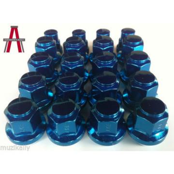 20PCS BLUE HEMI SRT8 LUG NUTS 14x1.5 C&#039;DAK ACORN LUGS &amp; LOCK COMBO ANTHONY KALI