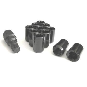 20- 14x1.5 TUNER LUG NUTS 8 POINT BLACK WHEEL LOCK MOST CHEVROLET GMC FORD TRUCK