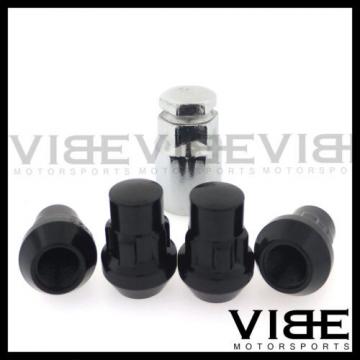 (4) 12X1.5 BLACK ACORN WHEEL LUG NUT LOCKS QUANTITY 4 KEY INCLUDED