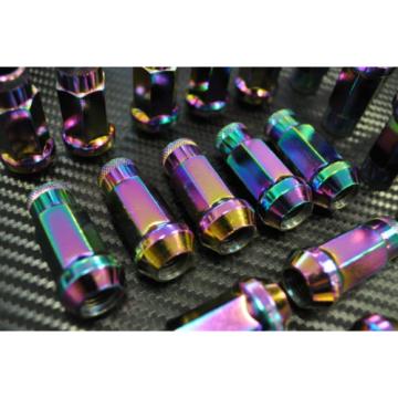 NEO Chrome Titanium JDM LUG NUTS 12X1.25  20 pcs locks key SUBARU