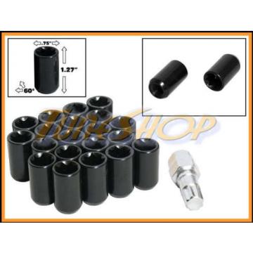 20 TUNER WHEEL LOCK LUG NUTS 8 POINT KEY 12X1.25 12 1.25 ACORN OPEN END BLACK N