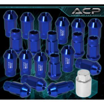 For Hyundai 12X1.5 Locking Lug Nuts Racing Aluminum Tuner Wheel 20Pc Kit Blue