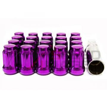 PURPLE STEEL TUNER CLOSE ENDED LUG NUTS SET 20 PCS KEY 12X1.5MM SPLINE DRAG EG