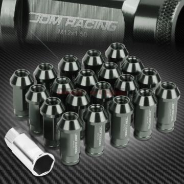 20 PCS M12 X 1.5 ALUMINUM 50MM LUG NUT/WHEEL LOCK+ADAPTER KEY GRAY