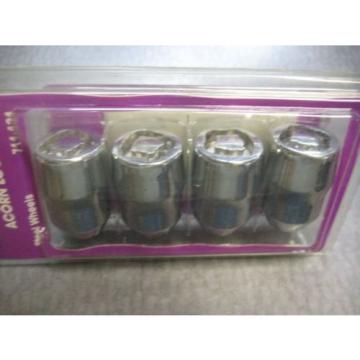 LUG MASTER CHROME LOCKING LUG NUTS WITH KEY 7/16&#034; STUD ACORN STYLE GM CARS NEW