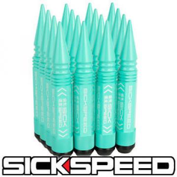 SICKSPEED 16 PC MINT GREEN 5 1/2&#034; LONG SPIKED STEEL LOCKING LUG NUTS 12X1.5 L16