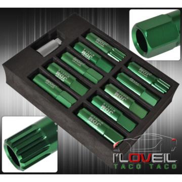 FOR MINI M12x1.5 LOCKING KEY LUG NUTS RACING ALUMINUM TUNER WHEEL 20PC KIT GREEN