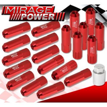 (20 PIECES) UNIVERSAL M12x1.25 ALUMINUM TUNER WHEEL LUG NUTS RED + LOCKING KEY