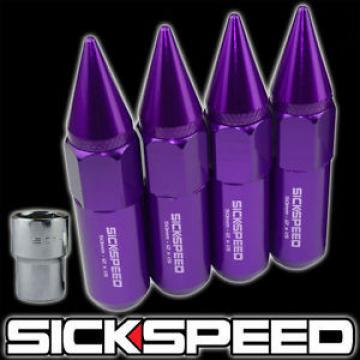 4 PURPLE SPIKED ALUMINUM EXTENDED TUNER LOCKING LUG NUTS WHEELS/RIMS 12X1.5 L20