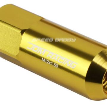 20X RACING RIM 60MM EXTENDED ANODIZED WHEEL LUG NUT+ADAPTER KEY GOLD