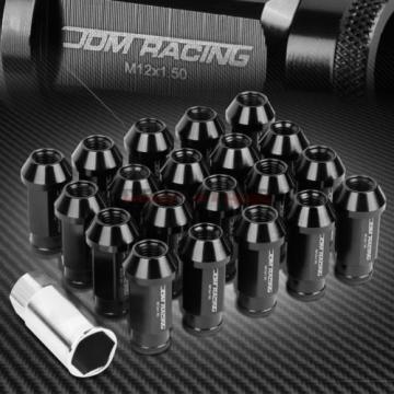 FOR CORVETTE MALIBU IMPALA 20 PCS M12 X 1.5 50MM LUG NUT+ADAPTER KEY BLACK