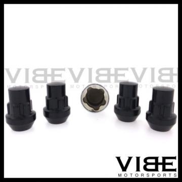 (4) 1/2&#034; BLACK ACORN WHEEL LUG NUT LOCKS QUANTITY 4 KEY INCLUDED