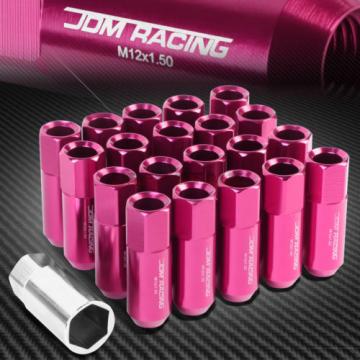 20 PCS M12 X 1.5 ALUMINUM ACORN TUNER LUG NUT/WHEEL LOCK+ADAPTER KEY PINK