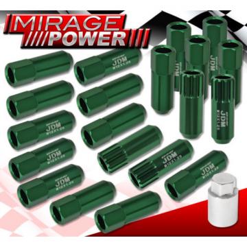 FOR NISSAN M12x1.25MM LOCKING LUG NUTS OPEN END EXTENDED 20 PIECES+KEY KIT GREEN