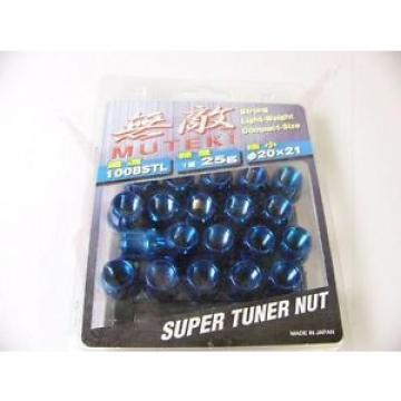 MUTEKI BLUE OPEN END 20PCS 12X1.5 WHEEL RIM SPLINE TUNER ACORN LOCK LUG NUTS