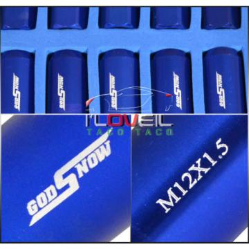 M12 X 1.5MM ALUMINUM DRIFT TRACK DURABILITY WHEEL RIMS LOCK LUG NUTS SET BLUE