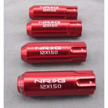 NRG Innovations - Set of 4 - 12 x 1.5 Lug Nut Locks - Red - Part # LN-L40RD