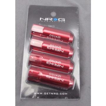 NRG Innovations - Set of 4 - 12 x 1.5 Lug Nut Locks - Red - Part # LN-L40RD