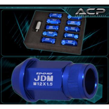 For Acura M12X1.5 Locking Lug Nuts Road Race Tall Extended Wheel Rims Set Blue