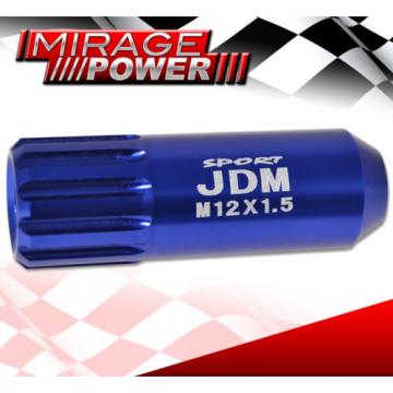 (20 PIECES) UNIVERSAL M12x1.5 ALUMINUM TUNER WHEEL LUG NUTS BLUE + LOCKING KEY