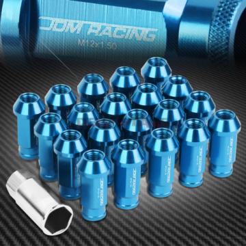 FOR IS250 IS350 GS460 20 PCS M12 X 1.5 ALUMINUM 50MM LUG NUT+ADAPTER KEY CYAN