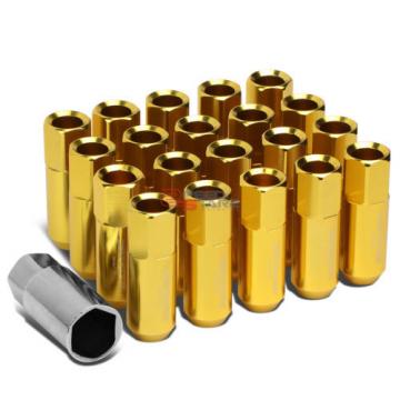 GOLD 60MM ALUMINUM WHEEL RIM LOCK ACORN TUNER LUG NUT+KEY CAMRY/CELICA/YARIS