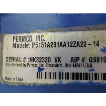Permco P5151A231AA12ZA2214, 5151 Series Medium Displacement Hydraulic  Pump