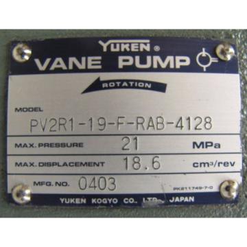 YUKEN PV2R119FRAB4128 21 MPa 18.6 CM³/REV HYDRAULIC VANE  Pump