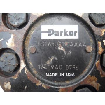 PARKER HYDRAULIC MOTOR TE0065US10AAAA SPLINED SHAFT $17409 AC 0796 65 CU INCH Pump