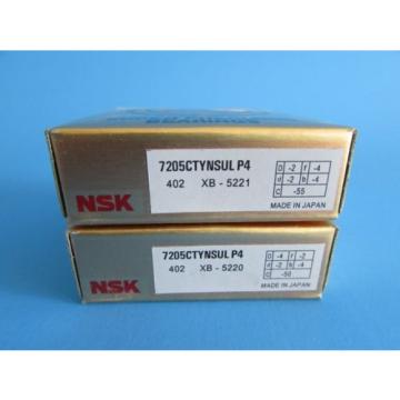 NSK7205CTYNSUL P4 ABEC7 Super Precision Contact Spindle Bearing (Matched Pair)