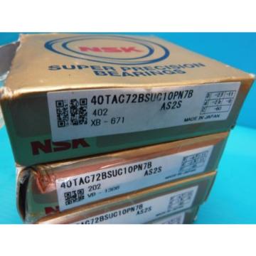 NEW 4 NSK 40TAC72BSUC10PN7B AS2S SUPER PRECISION BEARINGS