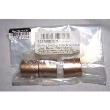 New Bunting Bearings ECOP101212 Oiled Sleeve Plain Bearing Set 3 Powdered Metal