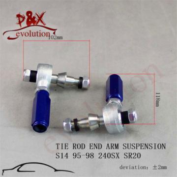 2pcs Turbo Outer Tie Rod End Arm Suspension fit for 95-98 240SX S14 SR20 silver