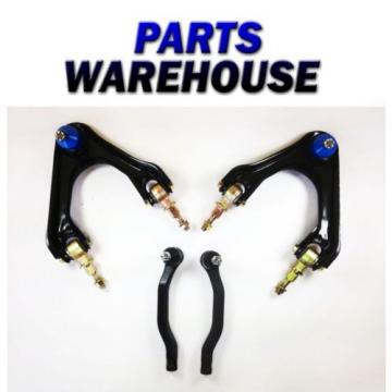 4 Piece Kit 2 Front Upper Control Arms + 2 Outer Tie Rod Ends Lifetime Warranty