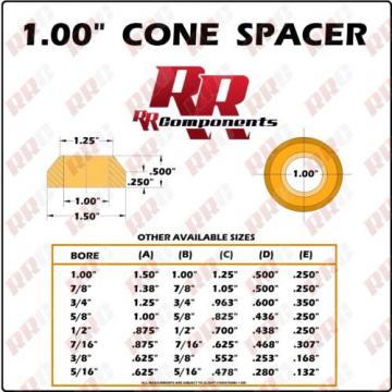 (16 PC) 1&#034; Cone Spacer .500&#034; tall for Heim joint, Joints Rod End, Ends &amp; Heims