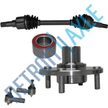 Front Driver CV Axle Shaft + 2 NEW Tie Rod Ends + Wheel Hub and Bearing Assembly