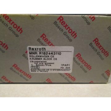 REXROTH LINEAR SLIDE BEARING R182443110 ROLLENWAGEN R.RUNNER BLOCK CS