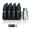 BLACK Tuner Extended Anti-Theft Wheel Security Locking Lug Nuts M12x1.5 20pcs