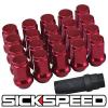 SICKSPEED 20 PC RED STEEL LOCKING HEPTAGON SECURITY LUG NUTS LUGS 12X1.25 L12