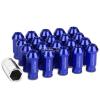 20X M12 X 1.5 LOCKING LUG RACING RIM/WHEEL ACORN TUNER LOCK NUTS+KEY BLUE