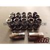 NRG BLACK CHROME 100 SERIES OPEN ENDED LUG NUTS 12X1.5MM 17PCS SET WITH LOCK #1 small image