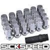 SICKSPEED 24 PC CHROME LOCKING HEPTAGON SECURITY LUG NUTS LUGS 12X1.25 L13