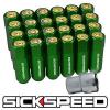 SICKSPEED 24 PC GREEN/24K GOLD CAPPED EXTENDED 60MM LOCKING LUG NUTS 1/2x20 L23 #1 small image